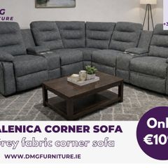 New Grey Fabric Corner Sofa In Stock