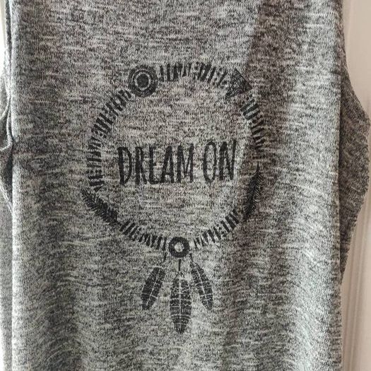 Long Knitted Grey Top with side slits, size 10