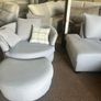 Grey corner sofa with matching armchair couch Image 4