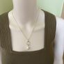 Pearl/ silver tone necklace and earrings jewelley set Image 5