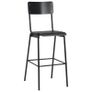 Bar Chairs 6 pcs Black Solid Plywood Steel Image 2
