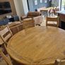 5ft Round Solid Oak Dining Table & 6 Solid Chairs Image 6