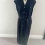 Zara Navy Linen Dress Image 2