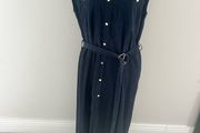 Zara Navy Linen Dress