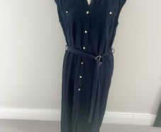 Zara Navy Linen Dress