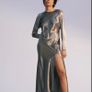 Silver satin dress size L Image 3