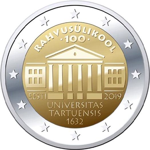 Estonia 2 Euro Commemorative Coin 2019 -  University of Tartu. UNCIRCULATED.