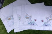antique Irish linen x 3 tray cloths, table centerpieces, runners