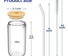 Glass Cups and Straws (4 each)