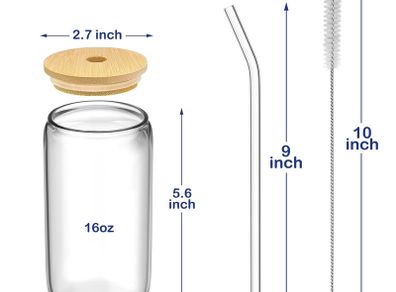 Glass Cups and Straws (4)