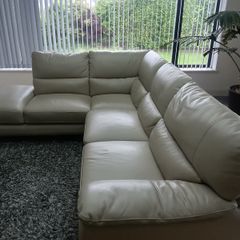 L-shaped leather sofa