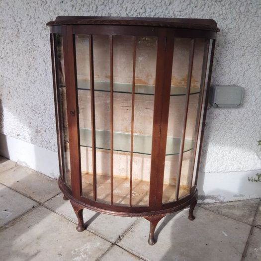Vintage Bowfronted Display Cabinet
