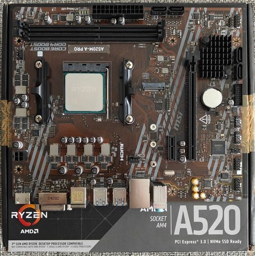 AMD Ryzen 5 3600 with MSI A520M-A PRO motherboard
