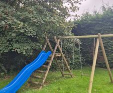 Wooden Swing Set with Slide