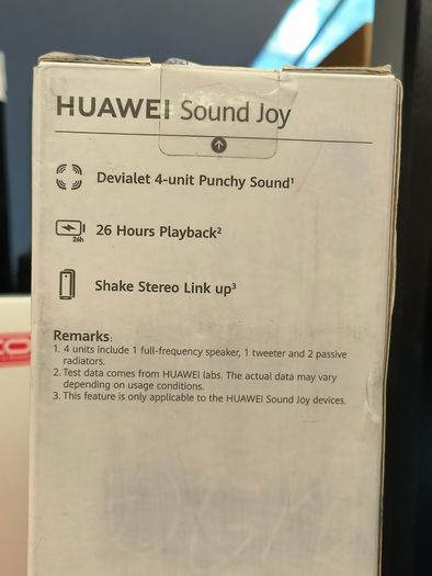 HUAWEI Sound Joy Portable Bluetooth Speaker, 79 dBA @2 m Devialet Quad Speakers, 26 Hour Playback, Shake Stereo Link Up, Obsidian Black