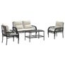 4 Piece Rattan Garden Sofa Set with Cushions Image 2