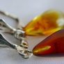 Vintage Sterling Silver Baltic Amber Dangle Earrings 1,78g Image 10