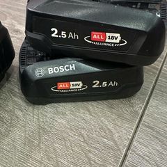2 Bosch 18V 2.5 Ah Batteries with Charger.
