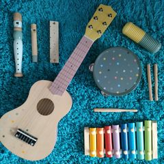 Kids musical wooden instruments