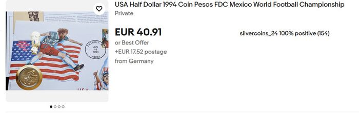 USA World Cup 1994 Coin Cover Vintage Team USA