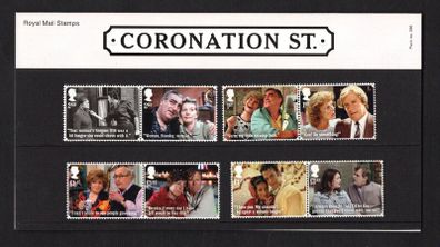 2020 Great Britain TV Shows - The 60th Anniversary of Coronation Street Commemorative Stamps and Miniature Sheet Presentation Pack