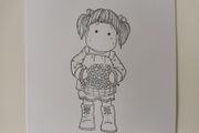 Tilda with Flowers - Magnolia Rubber Stamp