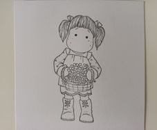 Tilda with Flowers - Magnolia Rubber Stamp