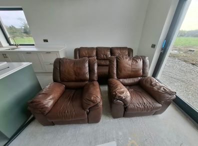 Premium Harvey Norman Leather Recliner Sofa