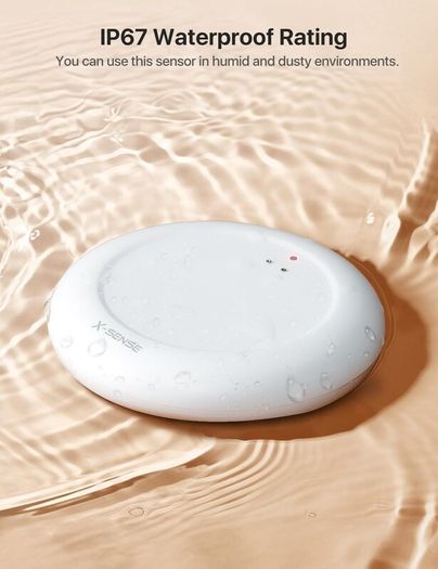 X-Sense Wi-Fi Water Sensor, Smart Water Leak Detector with App Alerts, IP67 Waterproof, Wireless Detector for Kitchen, Bathroom, Basement, SBS50 Base Station Required, SWS0A, 1-Pack