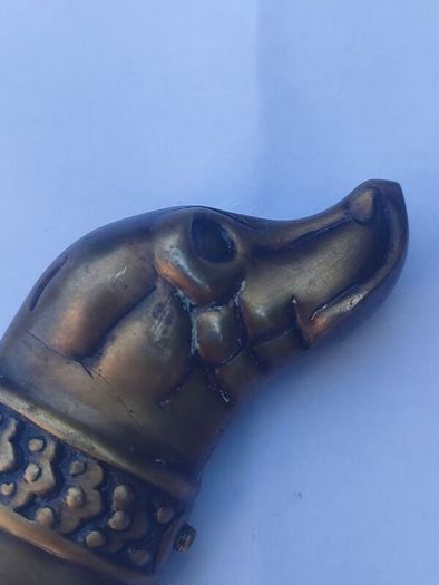 Large Brass Dog Vesta case