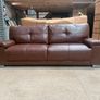 Hanson 3 Seater Brown Leather Sofa Image 3