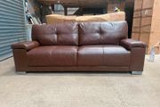 Hanson 3 Seater Brown Leather Sofa