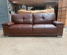 Hanson 3 Seater Brown Leather Sofa