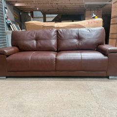Hanson 3 Seater Brown Leather Sofa