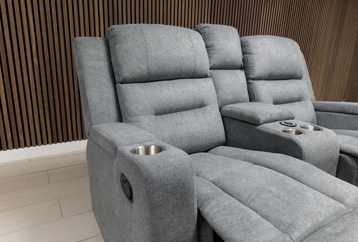 Titan Grey Fabric Recliner Sofa Set