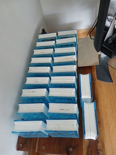 28 Clear And 20 Blue Glass Blocks - New/Unused