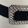 New Navy Diamante Buckled Belt Image 2