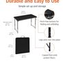 4 Foot Rectangular Folding Table, 4 Adjustable Height Settings with Carrying Handle, Indoor & Outdoor, Portable, Lightweight, Travel Table, Picnic, Camping, Black, 121.4 x 60.7 x 86.1 cm Image 2