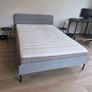 As New - Beautiful Sturdy Grey Fabric 4Ft 6 Double Bed Frame - Can Deliver Image 2
