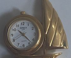 Reduced Miniature  vintage Sonica metal nautical clocks