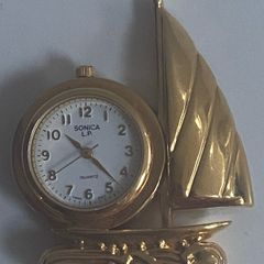 Reduced Miniature  vintage Sonica metal nautical clocks