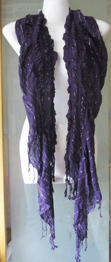 Fashion Purple Elasticated Scarf Scarves Shawl