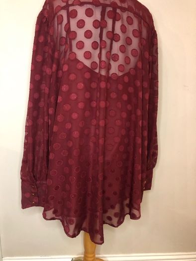 Wallis wine chiffon blouse & cami top (size 28)