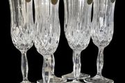 6 x Vintage Royal Doulton Crystal Champagne Flutes