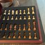Wooden chess set with hip flask and steel glasses Image 2