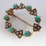 9ct gold Victorian seed pearl & turquoise brooch Image 3