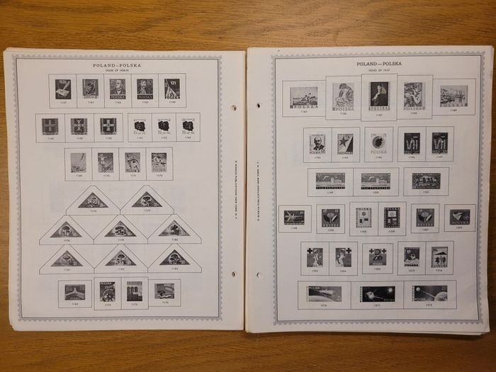 Poland 1946 -1983  Minkus Stamp album pages partially filled