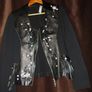 Women's Black Leather Embroidered Jacket Image 2