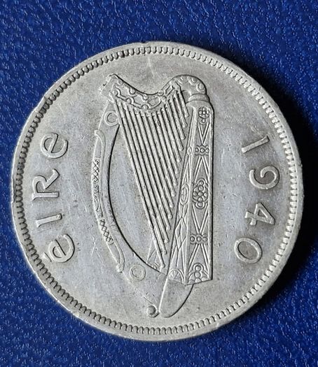 Eire 1940 Half Crown Silver Coin