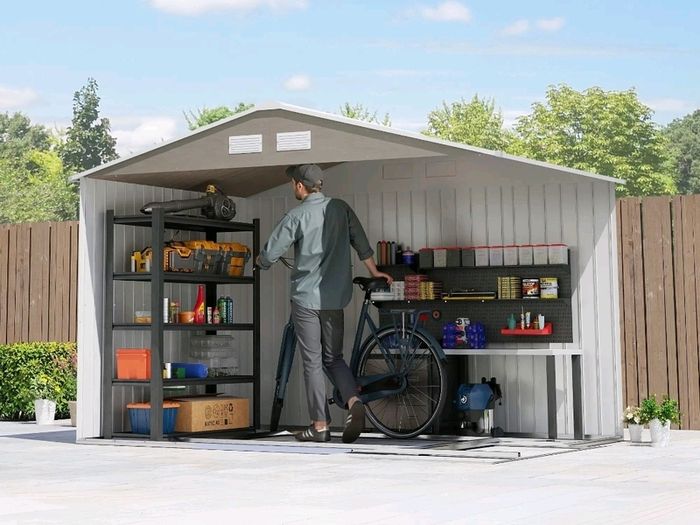 new 9 x 6ft Garden Metal Storage Shed. Outdoor Storage Tool House with Vents,